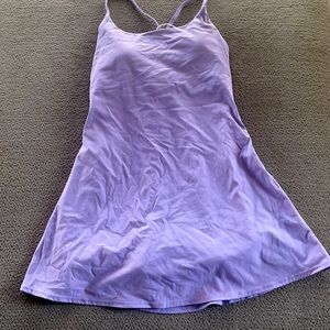 Purple halara dress with spandex and padding.